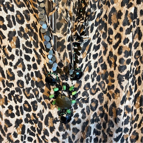 🟣Moda Leopard Print Sheer Shirt – Size Small - Picture 6 of 6
